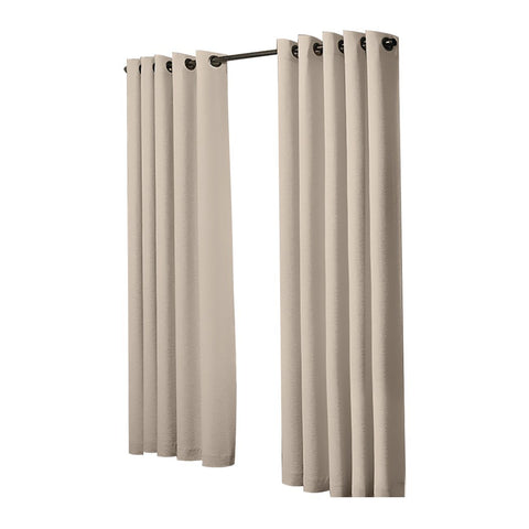 3 Layers Eyelet Blockout Curtains 180x230cm Beige