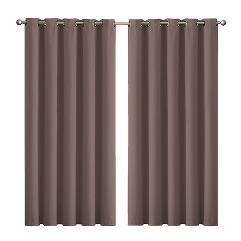 living room 3 Layers Eyelet Blockout Curtains 180x230cm Taupe