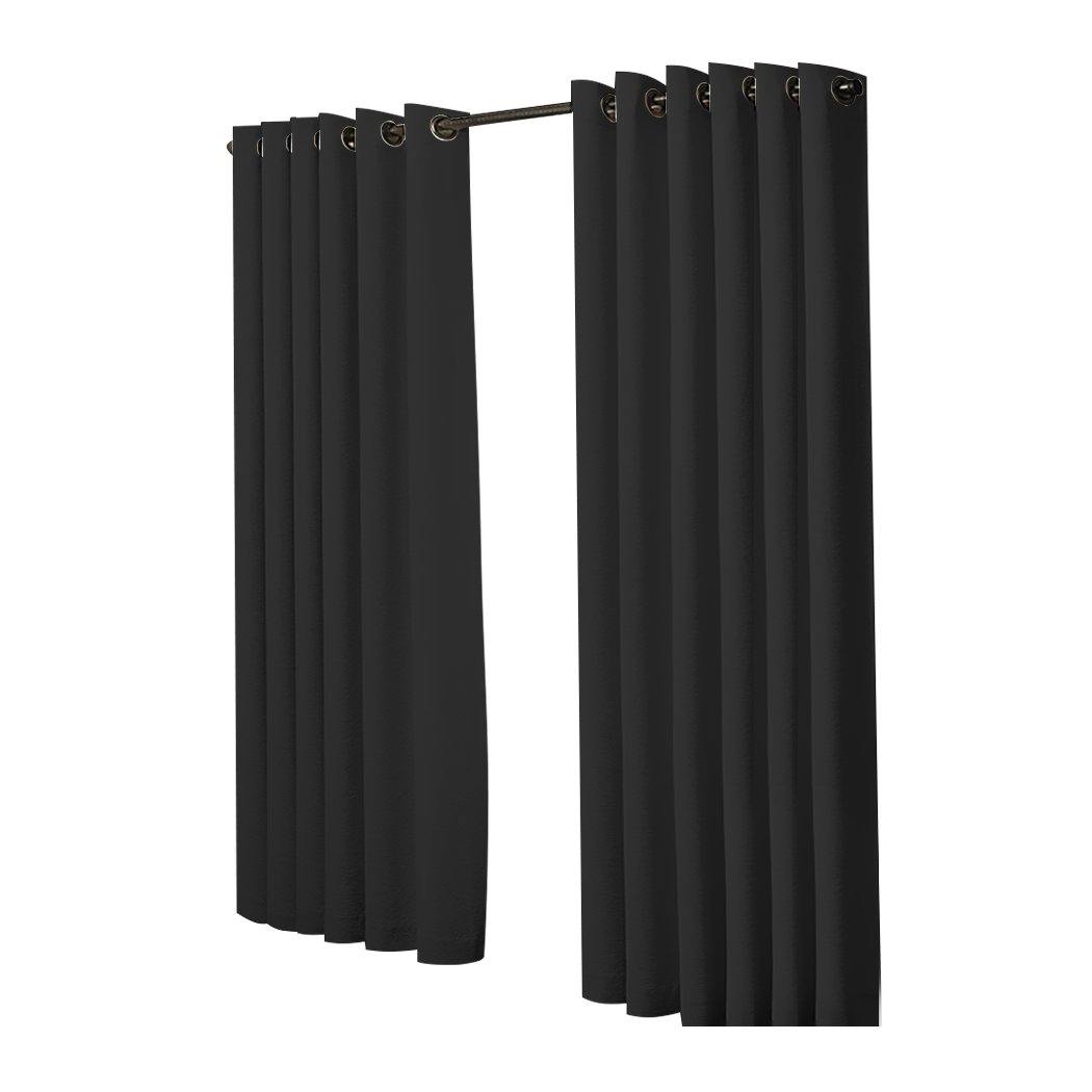 living room 3 Layers Eyelet Blockout Curtains 240x230cm Black