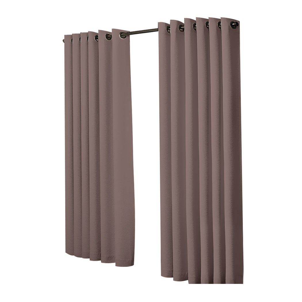 living room 3 Layers Eyelet Blockout Curtains 240x230cm Taupe