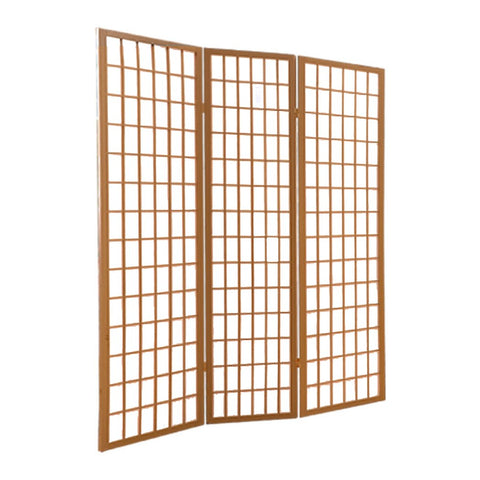 3 Panel Free Standing Foldable  Room Divider Privacy Screen  Wood Frame