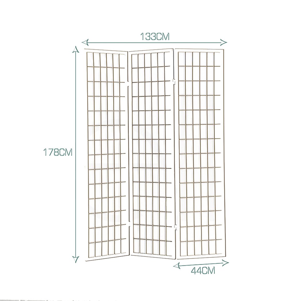 living room 3 Panel Free Standing Foldable  Room Divider Privacy Screen  Wood Frame