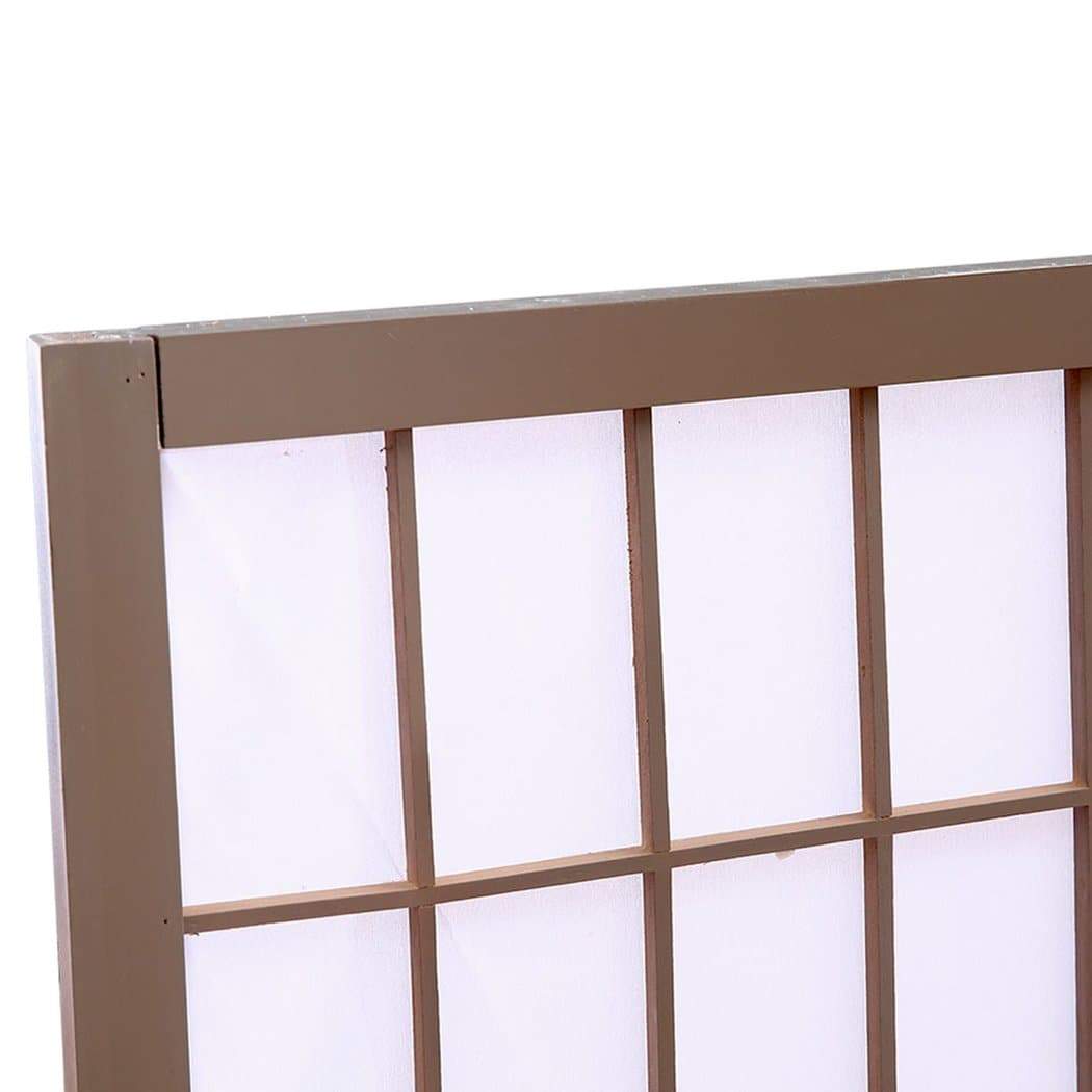 living room 3 Panel Room Divider Screen Door Stand Privacy Fringe Wood Fold Grey