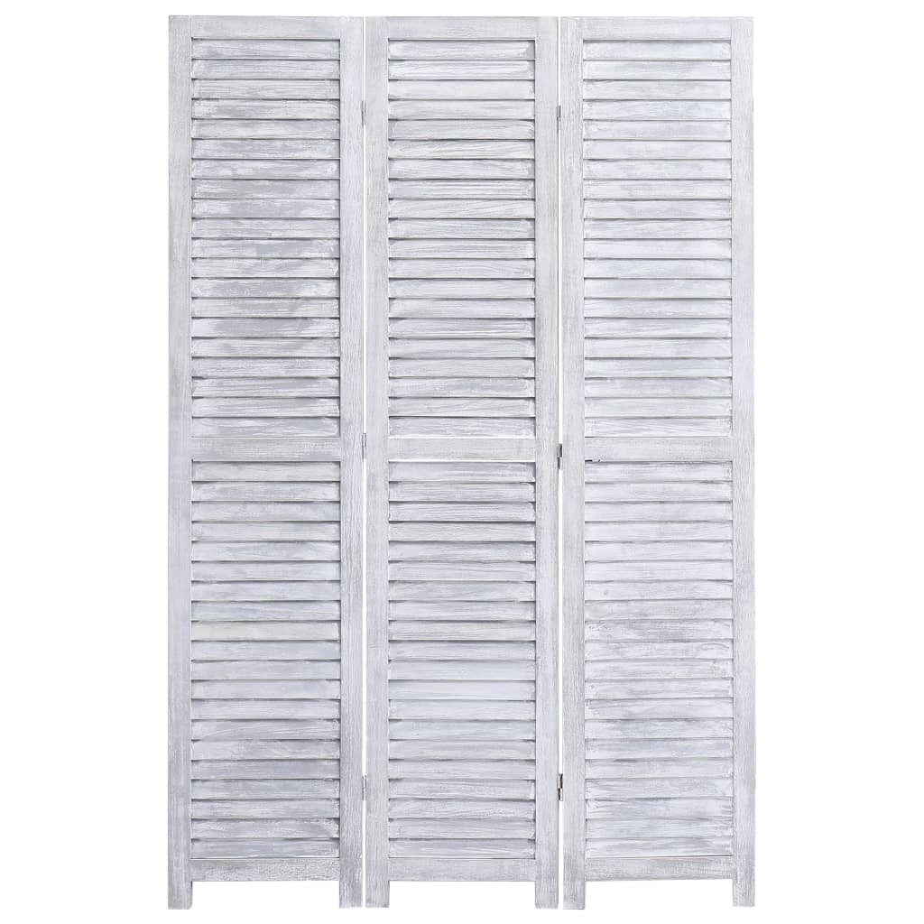 3-Panel Wood Room Divider Grey