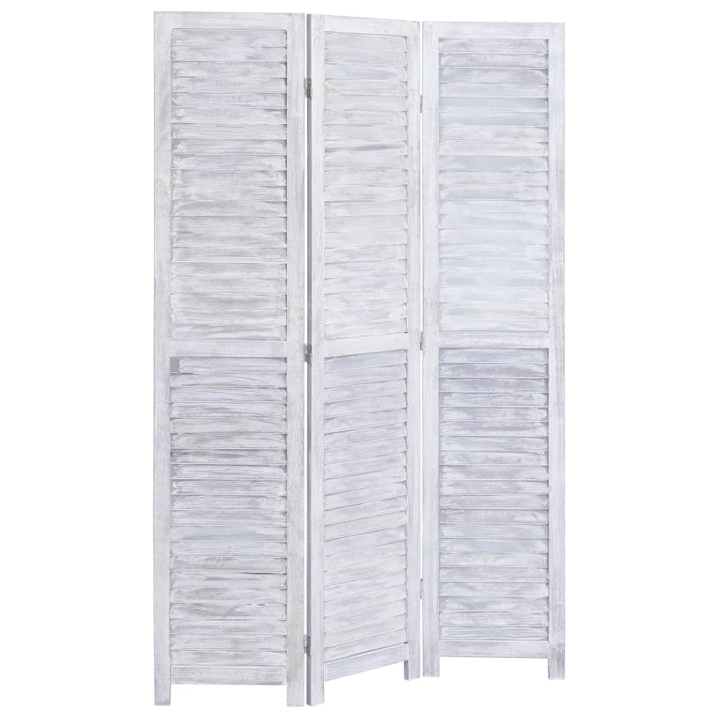 3-Panel Wood Room Divider Grey