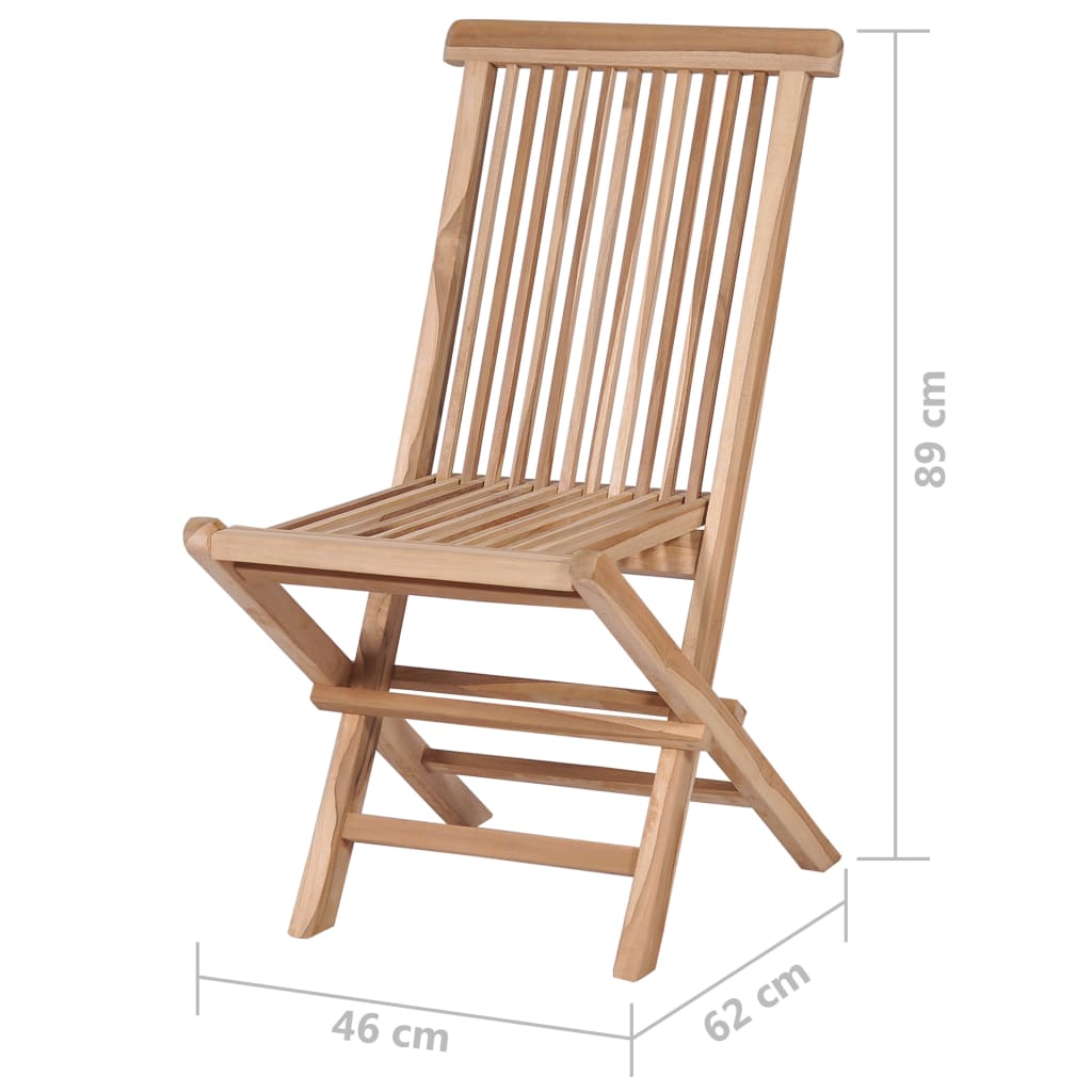 3 Piece Folding Bistro Set Solid Teak Wood