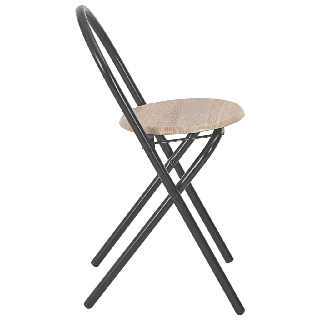 3 Piece Folding Dining Set with Storage Rack