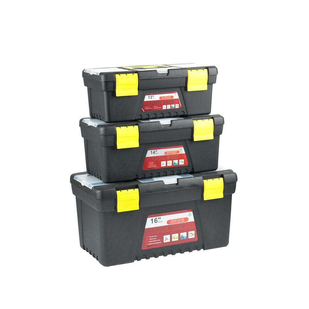 tools & accessories 3 Piece Tool Boxes Set Organiser Trays Chest DIY Garage Toolbox Case Storage Bag