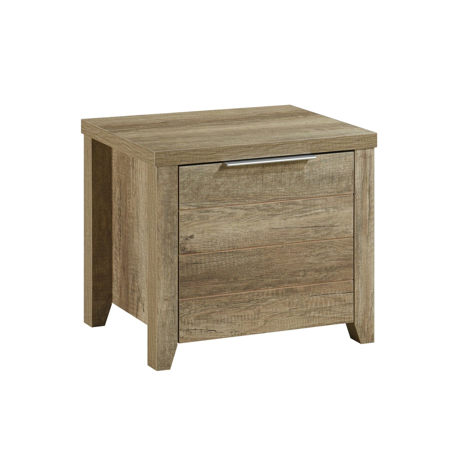 3 Pieces Bedroom Suite Natural Wood Double Oak Colour, Bedside Table