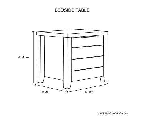 3 Pieces Bedroom Suite Natural Wood Like MDF Structure King Size Oak Colour Bed, Bedside Table