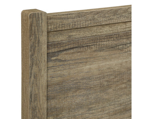 3 Pieces Bedroom Suite Natural Wood Like MDF Structure King Size Oak Colour Bed, Bedside Table