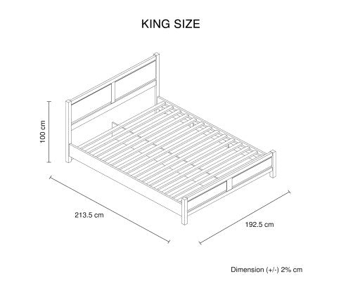 3 Pieces Bedroom Suite Natural Wood Like MDF Structure King Size Oak Colour Bed, Bedside Table