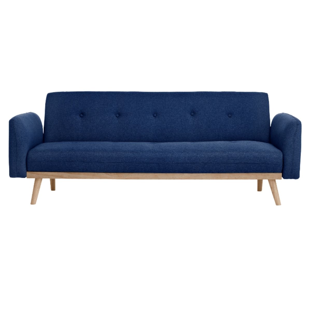 Fatherday-furniture 3-Seater Blue Foldable Sofa Bed