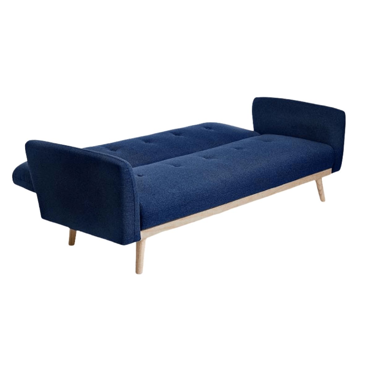 Fatherday-furniture 3-Seater Blue Foldable Sofa Bed