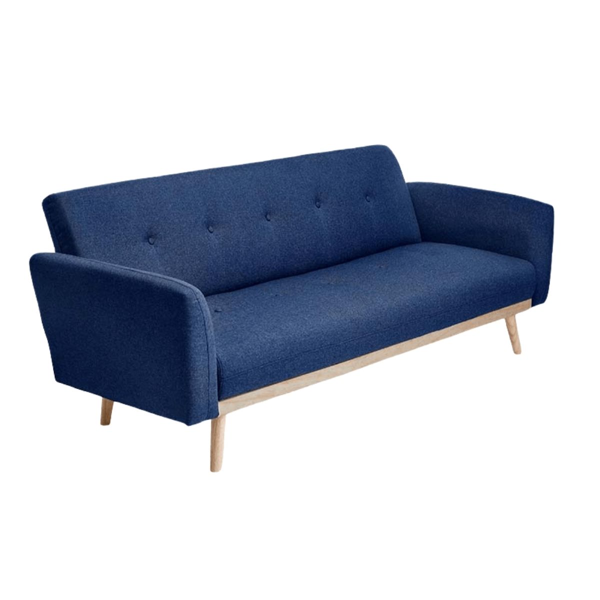 Fatherday-furniture 3-Seater Blue Foldable Sofa Bed