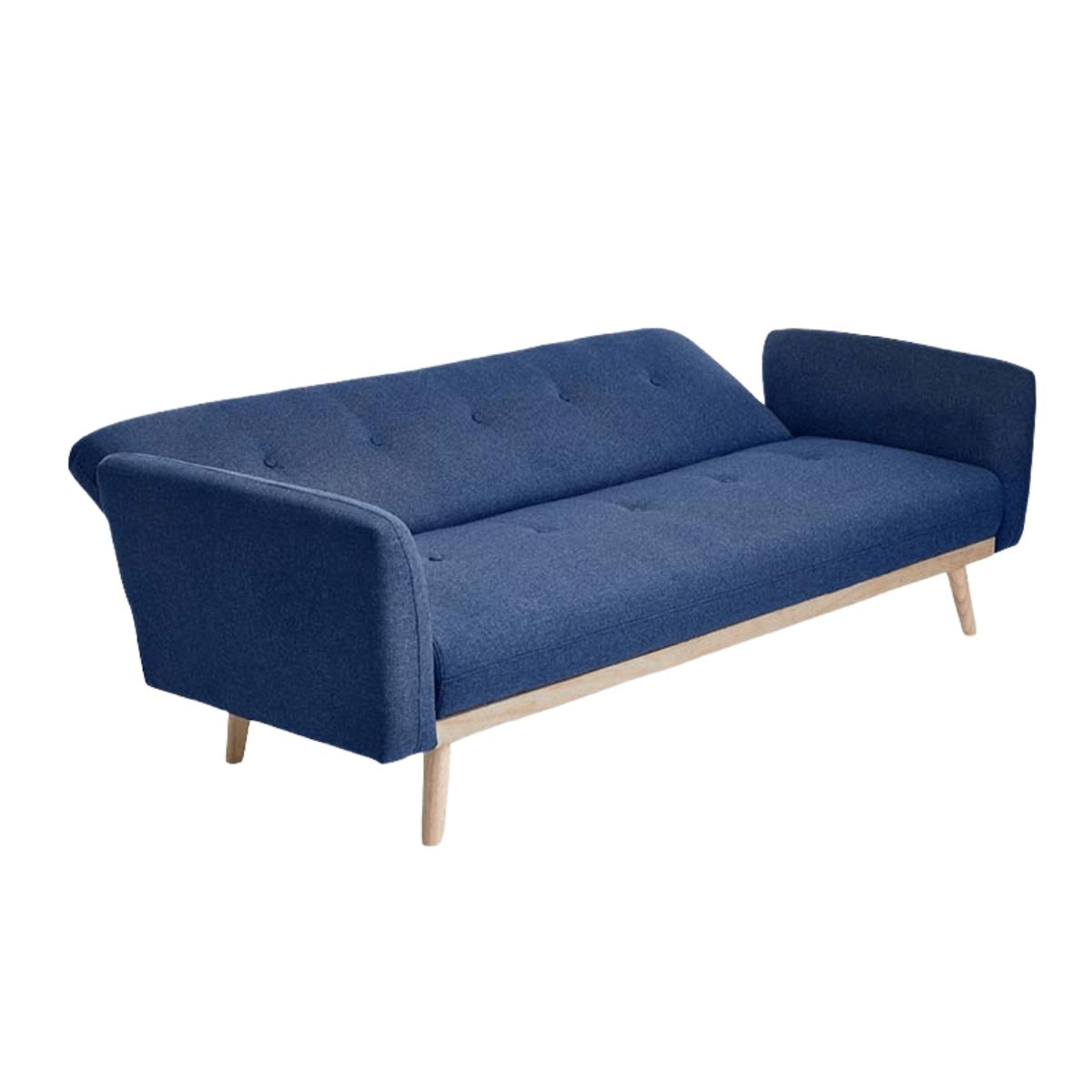 Fatherday-furniture 3-Seater Blue Foldable Sofa Bed