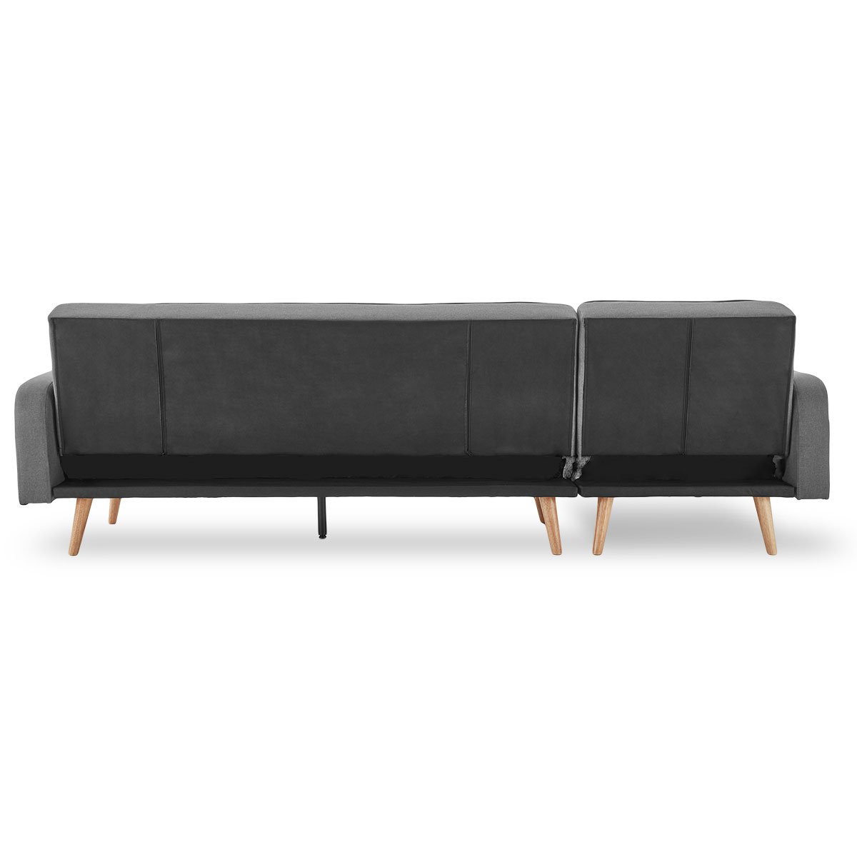 indoor furniture 3-Seater Corner Sofa Bed with Chaise Lounge - Dark Grey