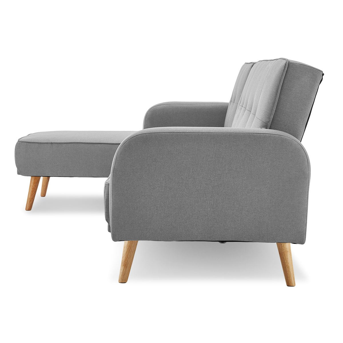 indoor furniture 3-Seater Corner Sofa Bed with Chaise Lounge - Light Grey