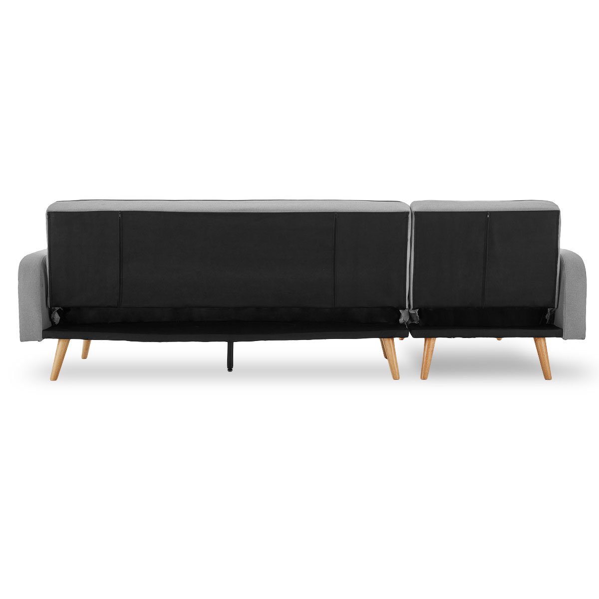 indoor furniture 3-Seater Corner Sofa Bed with Chaise Lounge - Light Grey