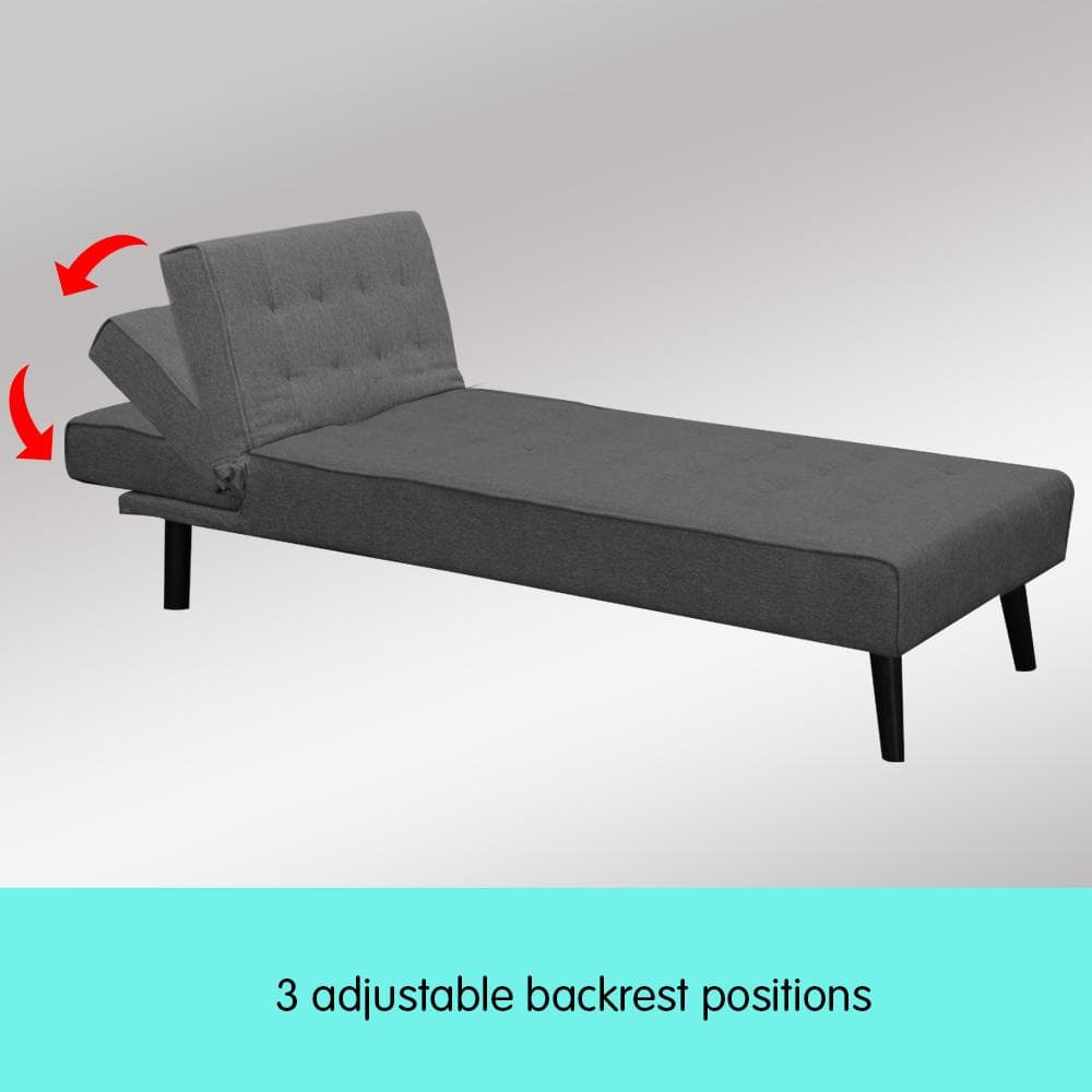 3-Seater Corner Sofa Bed with Lounge Chaise Couch Furniture Dark Grey