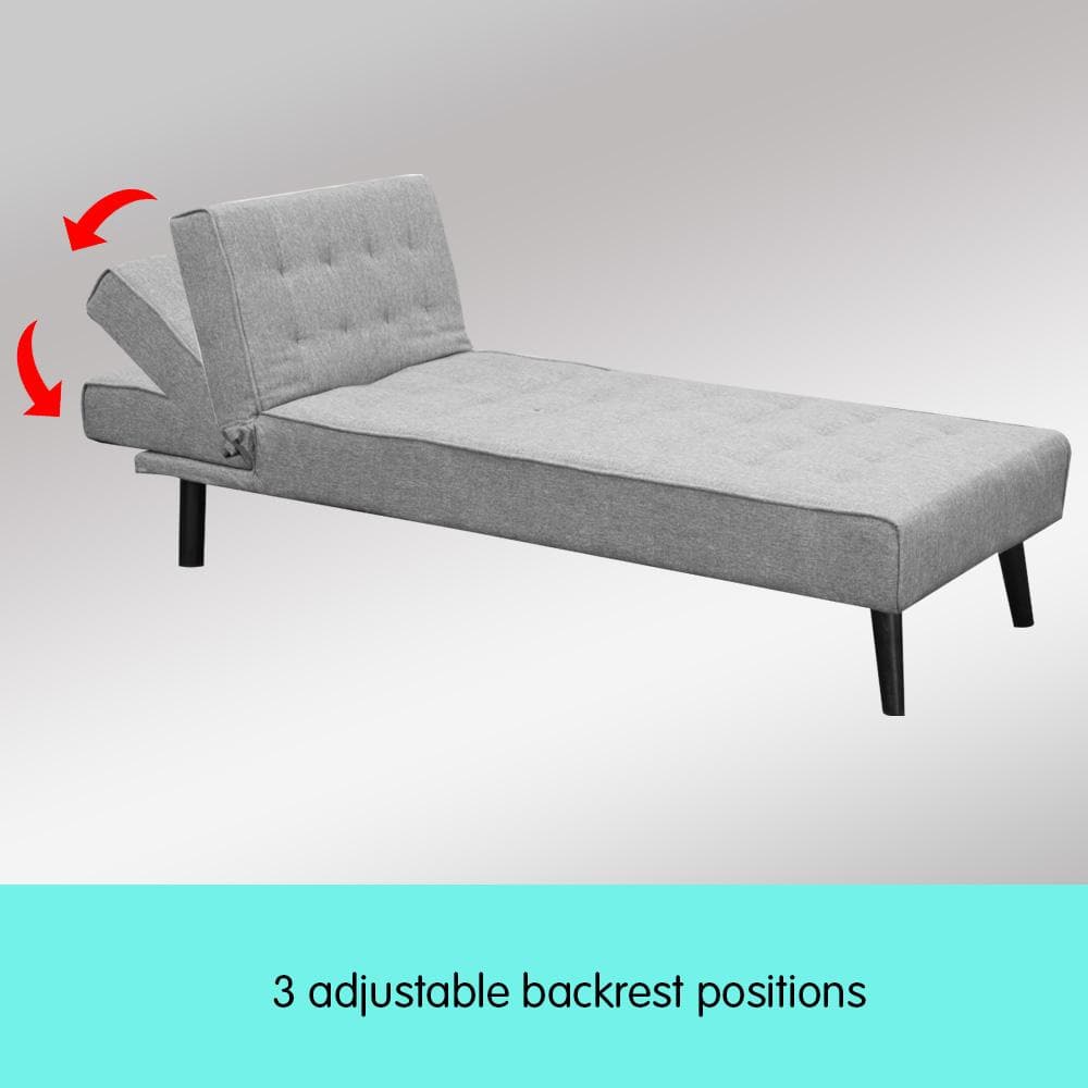 3-Seater Corner Sofa Bed with Lounge Chaise Couch Furniture Light Grey