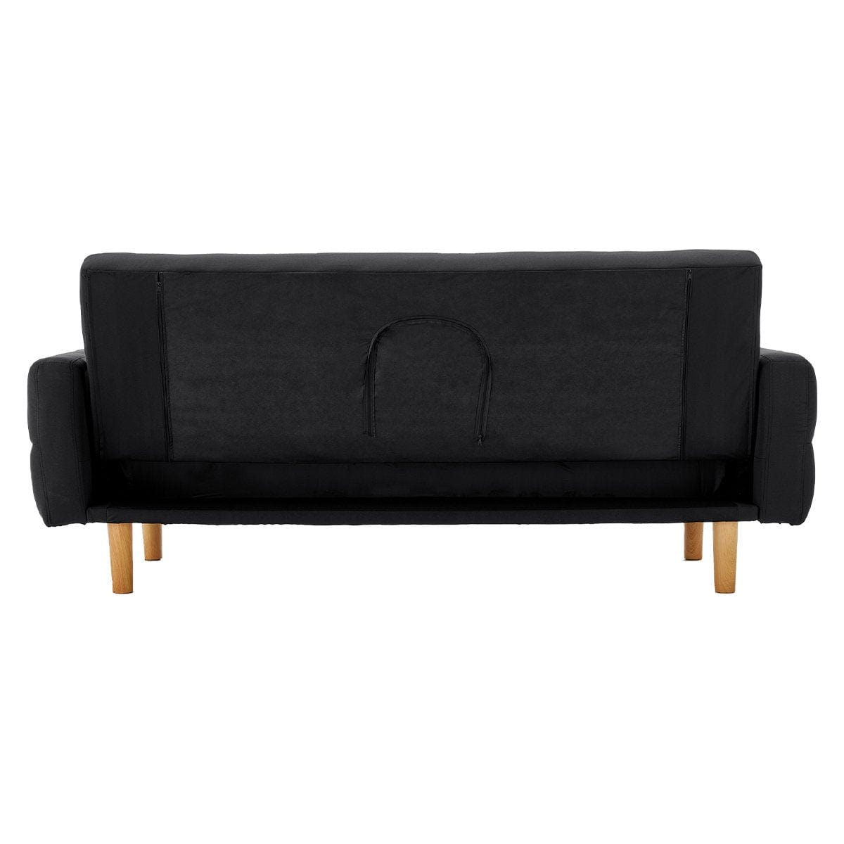 3-Seater Fabric Sofa Bed Futon - Black