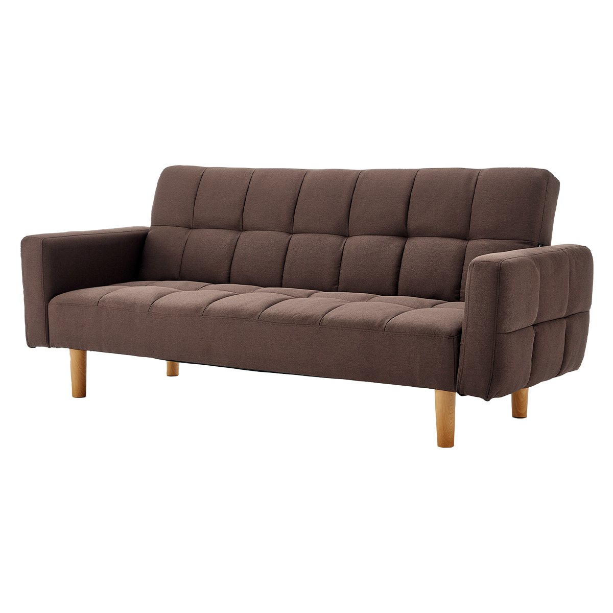 indoor furniture 3-Seater Fabric Sofa Bed Futon - Brown