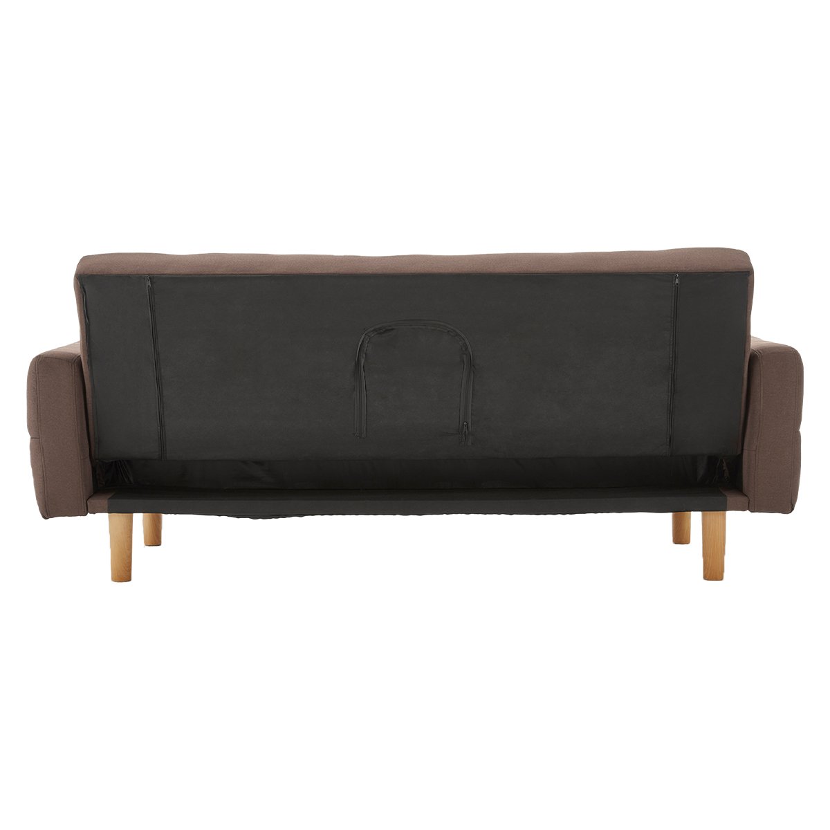 indoor furniture 3-Seater Fabric Sofa Bed Futon - Brown