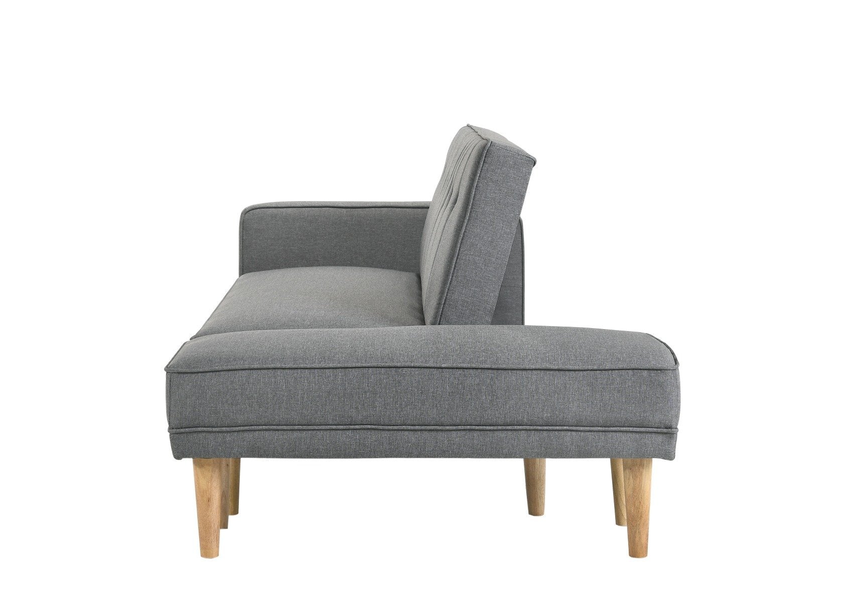 Furniture 3 Seater Fabric Sofa Bed with Ottoman - Light Grey