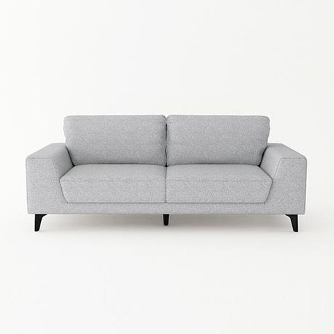 Light Grey Fabric 3-Seater Sofa With Black Legs