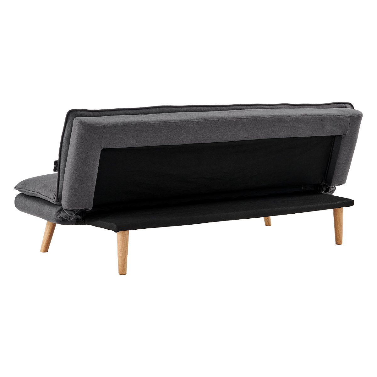 indoor furniture 3 Seater Linen Sofa Bed Couch Lounge Futon - Dark Grey