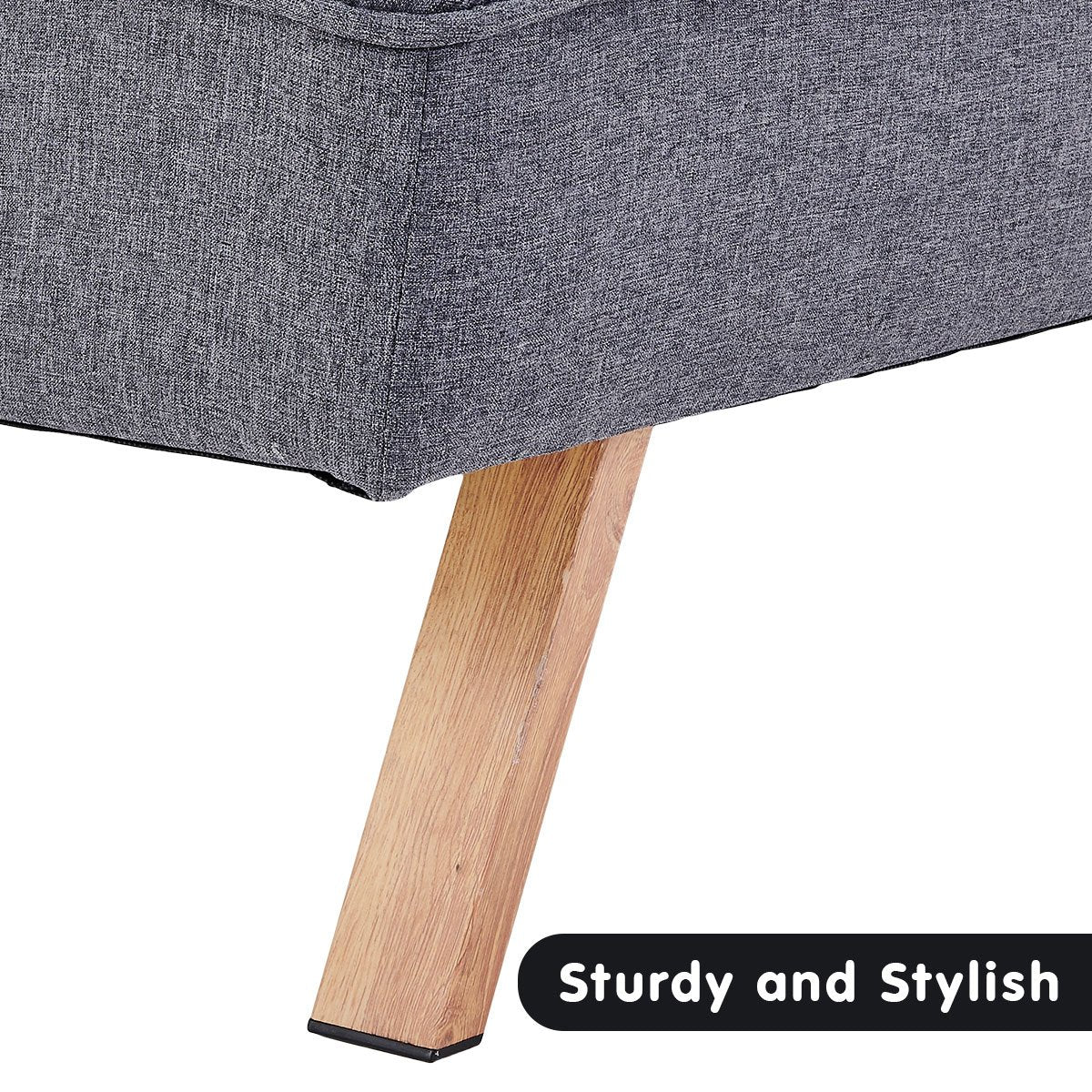 indoor furniture 3 Seater Modular Linen Fabric Sofa Bed Couch - Dark Grey