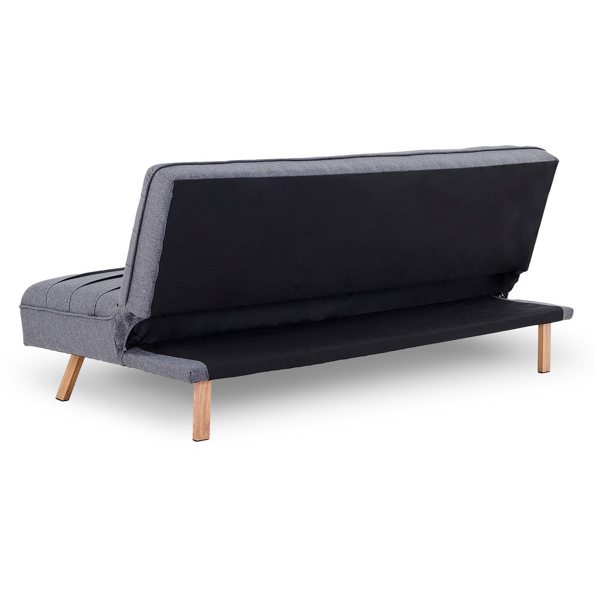 indoor furniture 3 Seater Modular Linen Fabric Sofa Bed Couch - Dark Grey