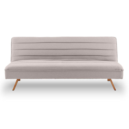 indoor furniture 3 Seater Modular Linen Fabric Sofa Bed Couch Futon - Beige