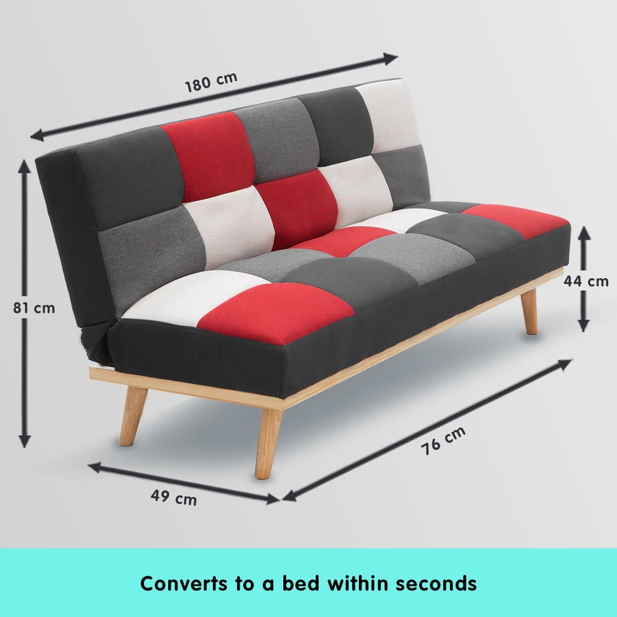 3 Seater Modular Linen Fabric Sofa Bed Couch - Multi-colour