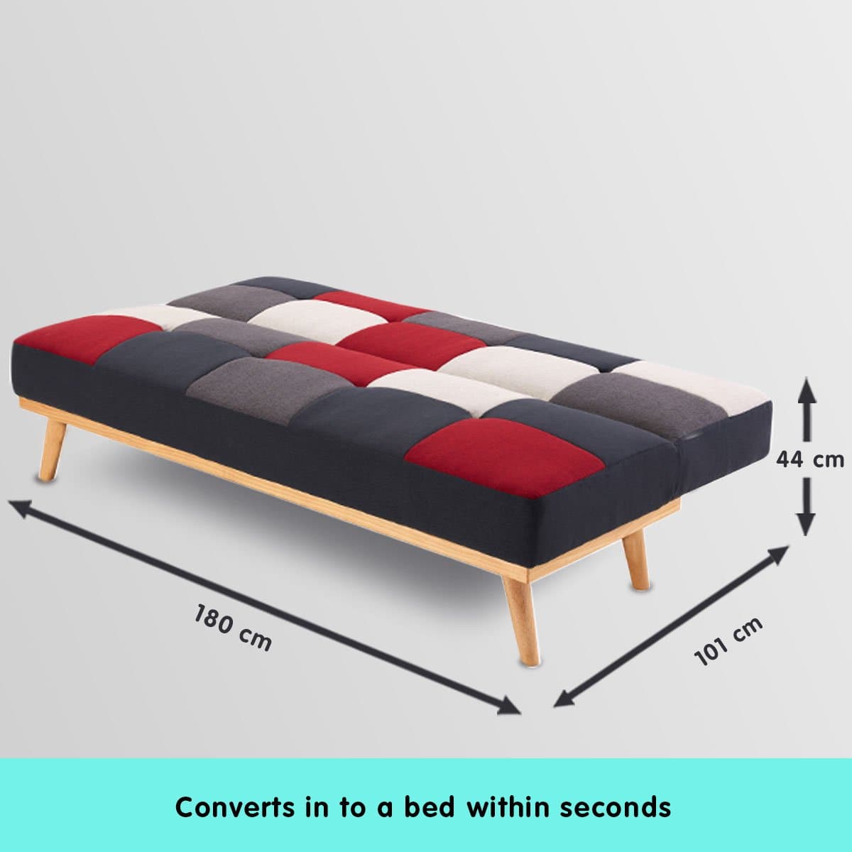3 Seater Modular Linen Fabric Sofa Bed Couch - Multi-colour