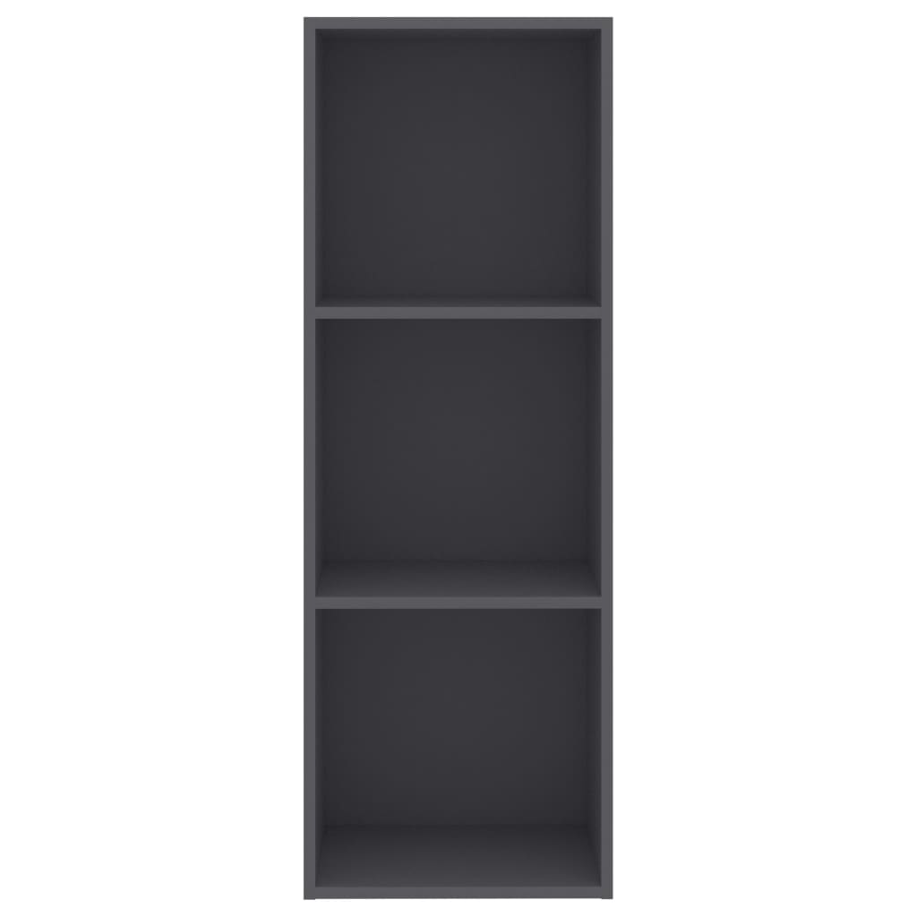3-Tier Book Cabinet Grey 40x30x114 cm Chipboard