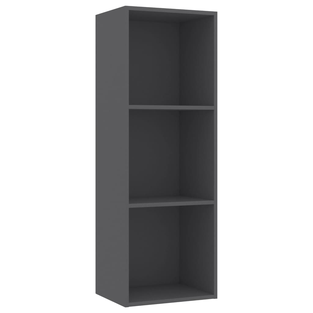 3-Tier Book Cabinet Grey 40x30x114 cm Chipboard