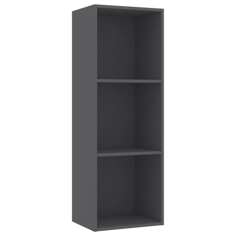 3-Tier Book Cabinet Grey, Chipboard