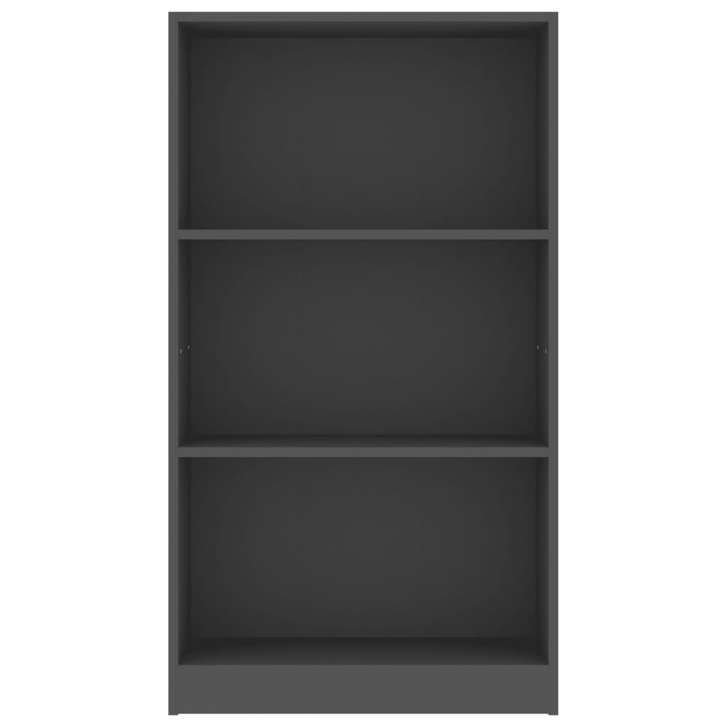 3-Tier Book Cabinet Grey 60x24x108 cm Chipboard