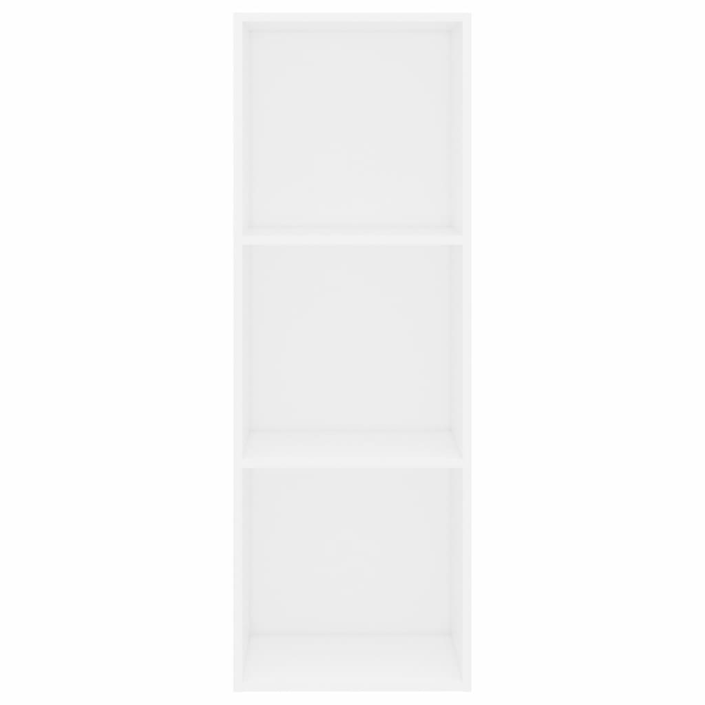 3-Tier Book Cabinet White 40x30x114 cm Chipboard