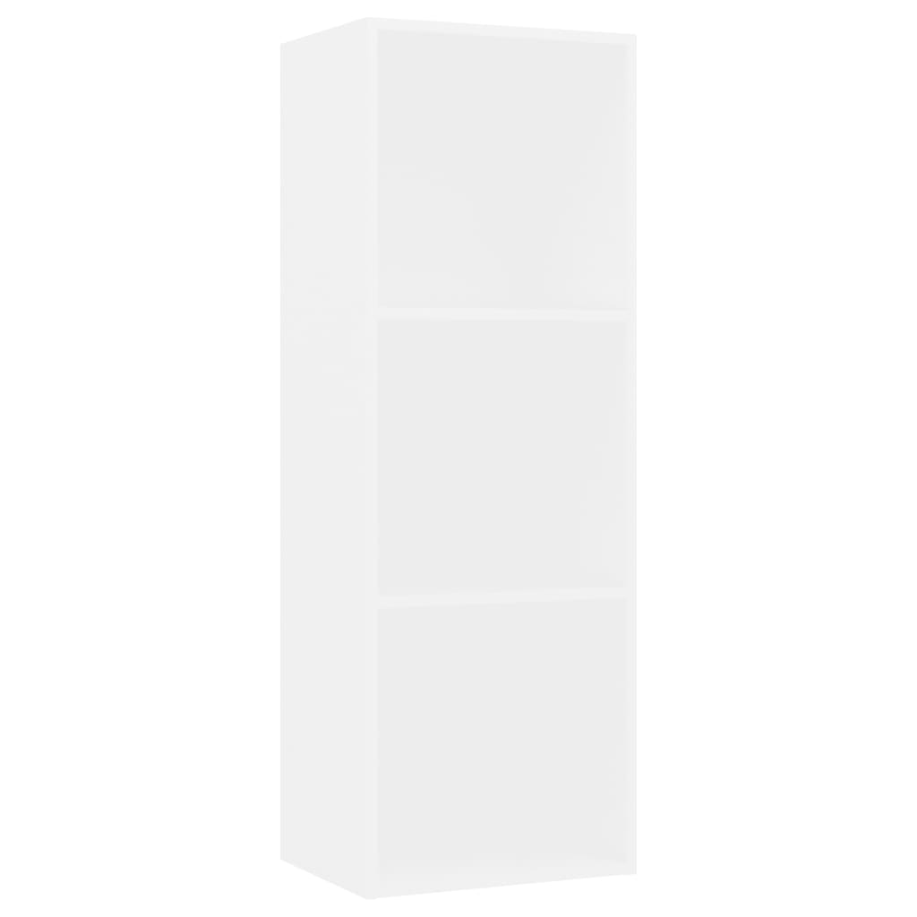 3-Tier Book Cabinet White 40x30x114 cm Chipboard