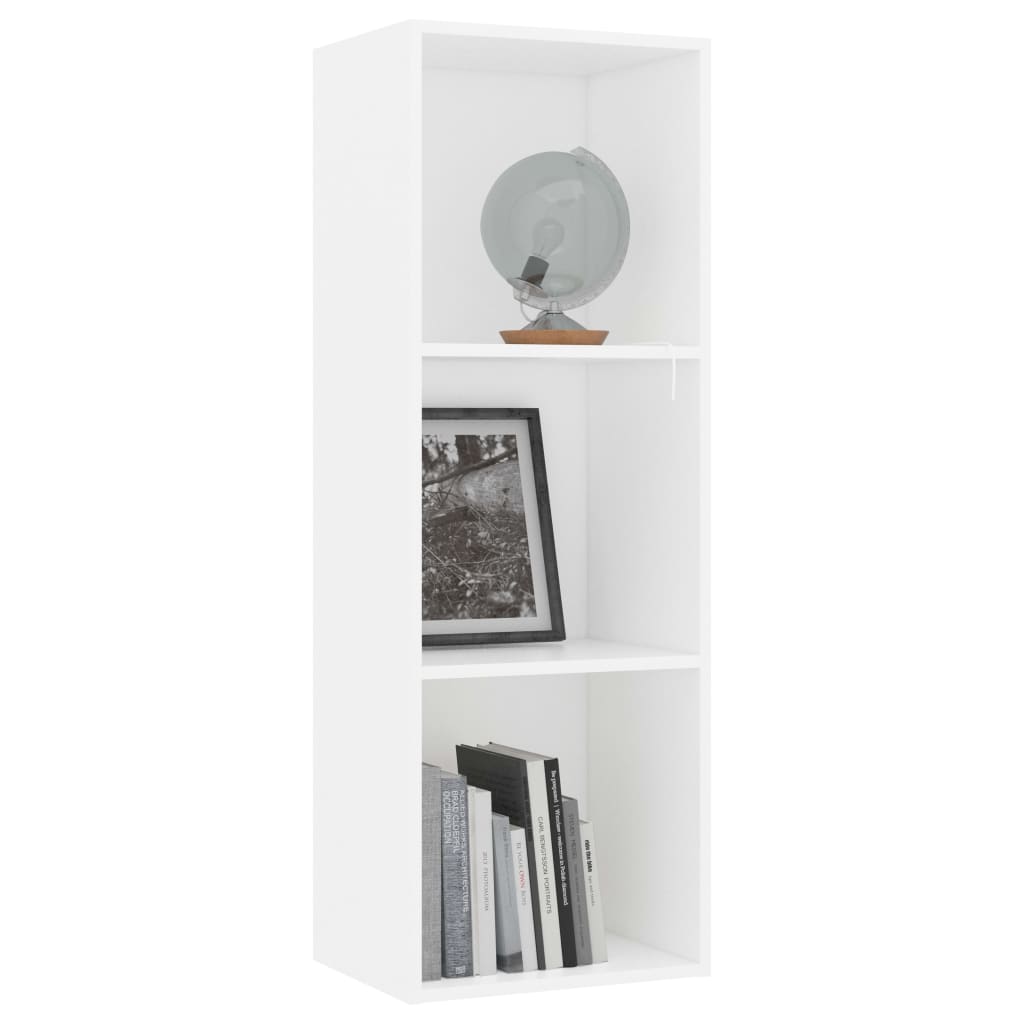 3-Tier Book Cabinet White 40x30x114 cm Chipboard