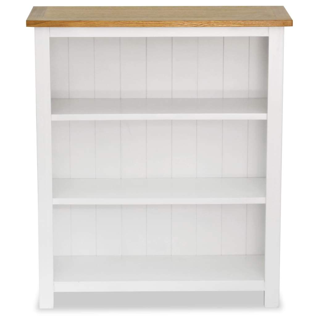 3-Tier Bookcase 72x22,5x82 cm Solid Oak Wood