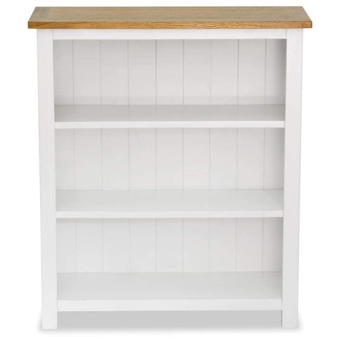 3-Tier Bookcase Solid Oak Wood