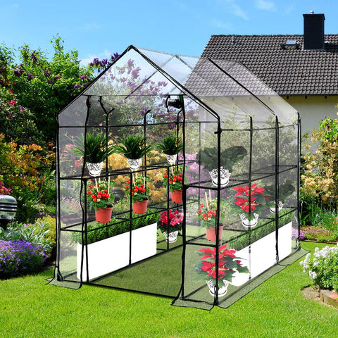 outdoor living 3 Tier Walk In Greenhouse Garden Shed PVC Cover Film Tunnel Green House Plant