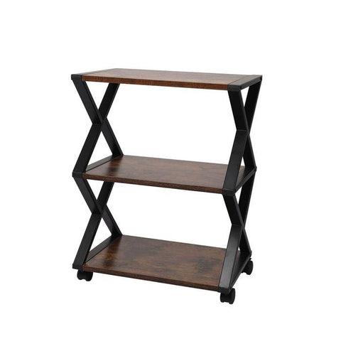 3-Tier Wooden Metal Desk Organizer Storage Shelf