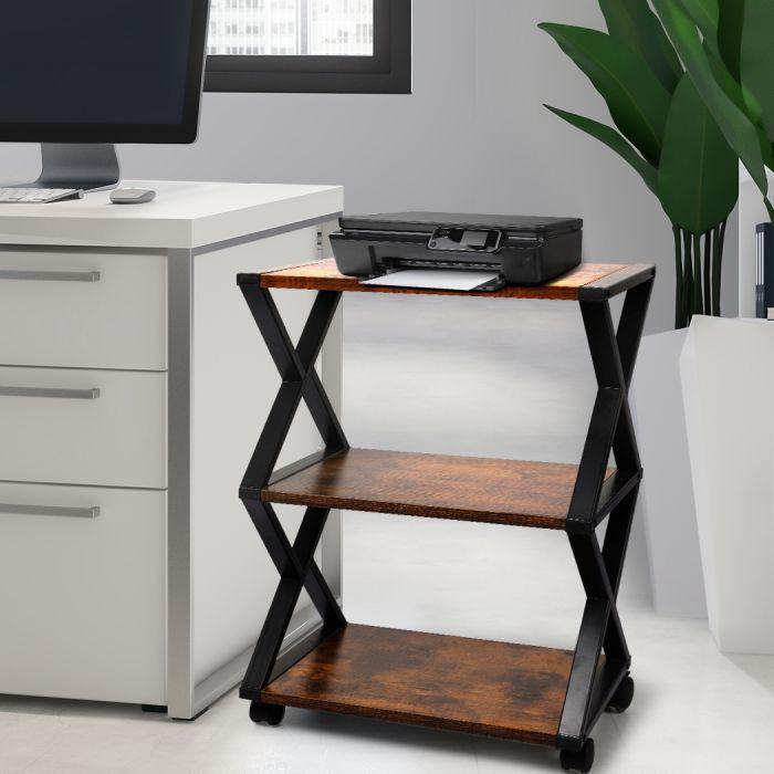 3-Tier Wooden Metal Desk Organizer Storage Shelf