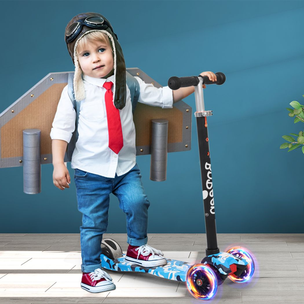 3 Wheels Kids Scooter Adjustable Height Flashing LED Toddler Toys