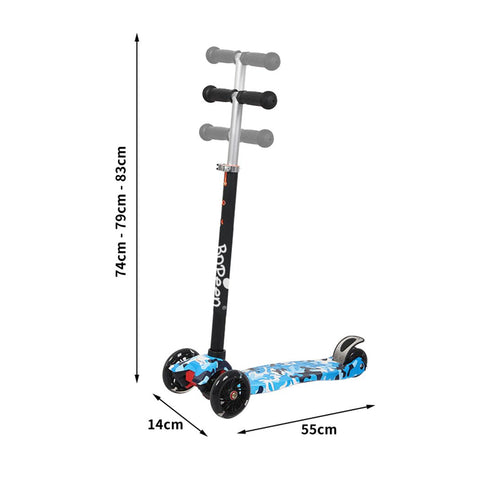 3 Wheels Kids Scooter Adjustable Height Flashing LED Toddler Toys